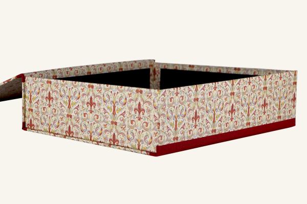 Luxury box fine paper linen red manufactory